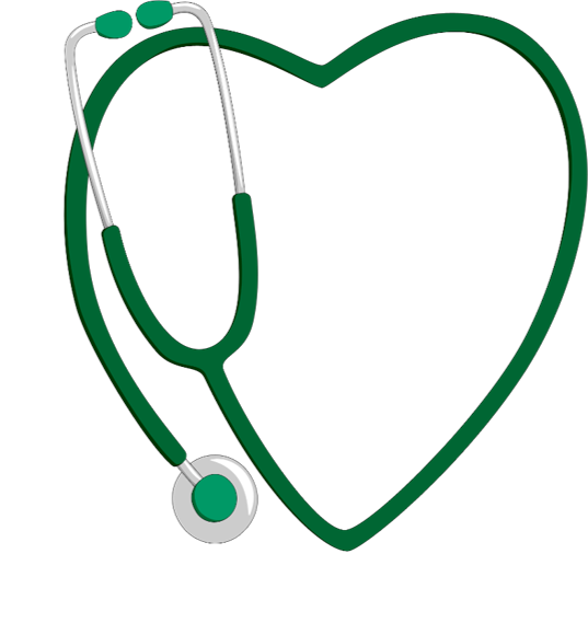 Green Stethoscope in heart shape